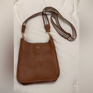Brown Faux Leather Crossbody Bag